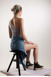 Woman White Slim Female Studio Poses